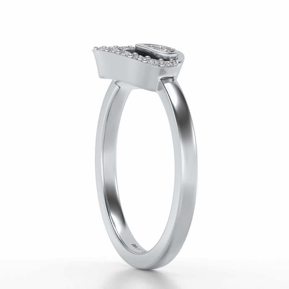 Anvi Silver Ring - White Gold - Image 3
