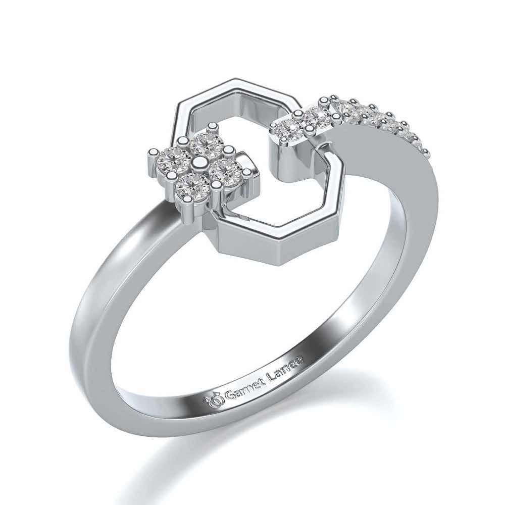 Anya Silver Ring - White Gold - Image 1