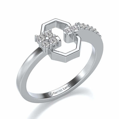 Anya Silver Ring - White Gold - Image 1