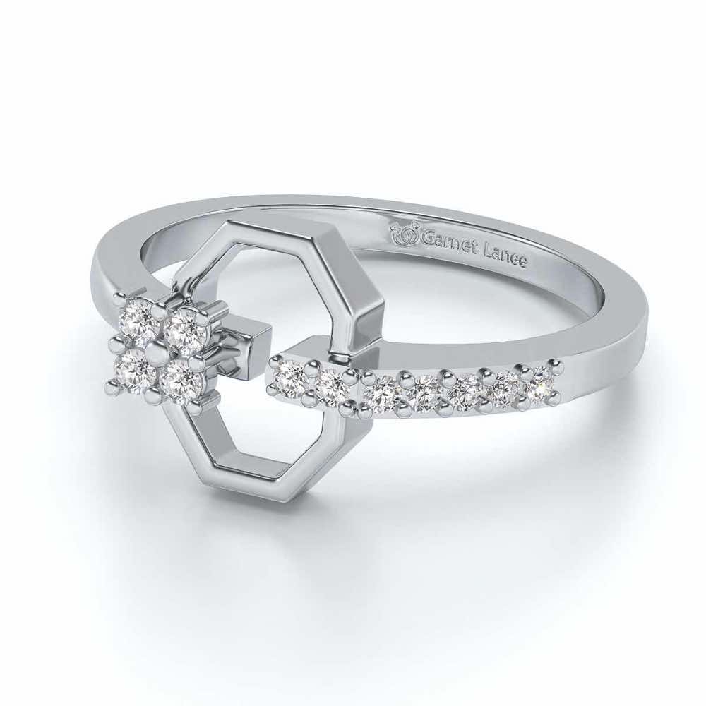 Anya Silver Ring - White Gold - Image 2