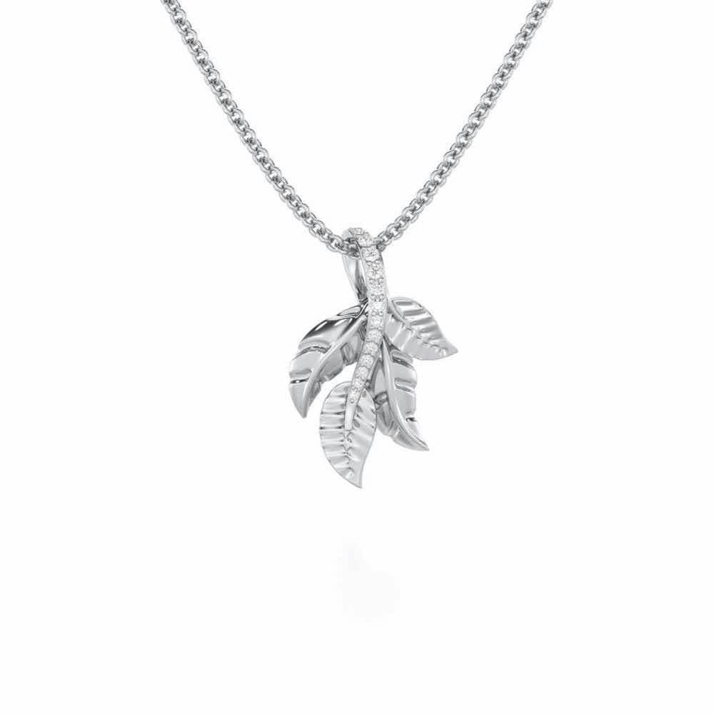 Apex Autumn Silver Pendant - White Gold - Image 1
