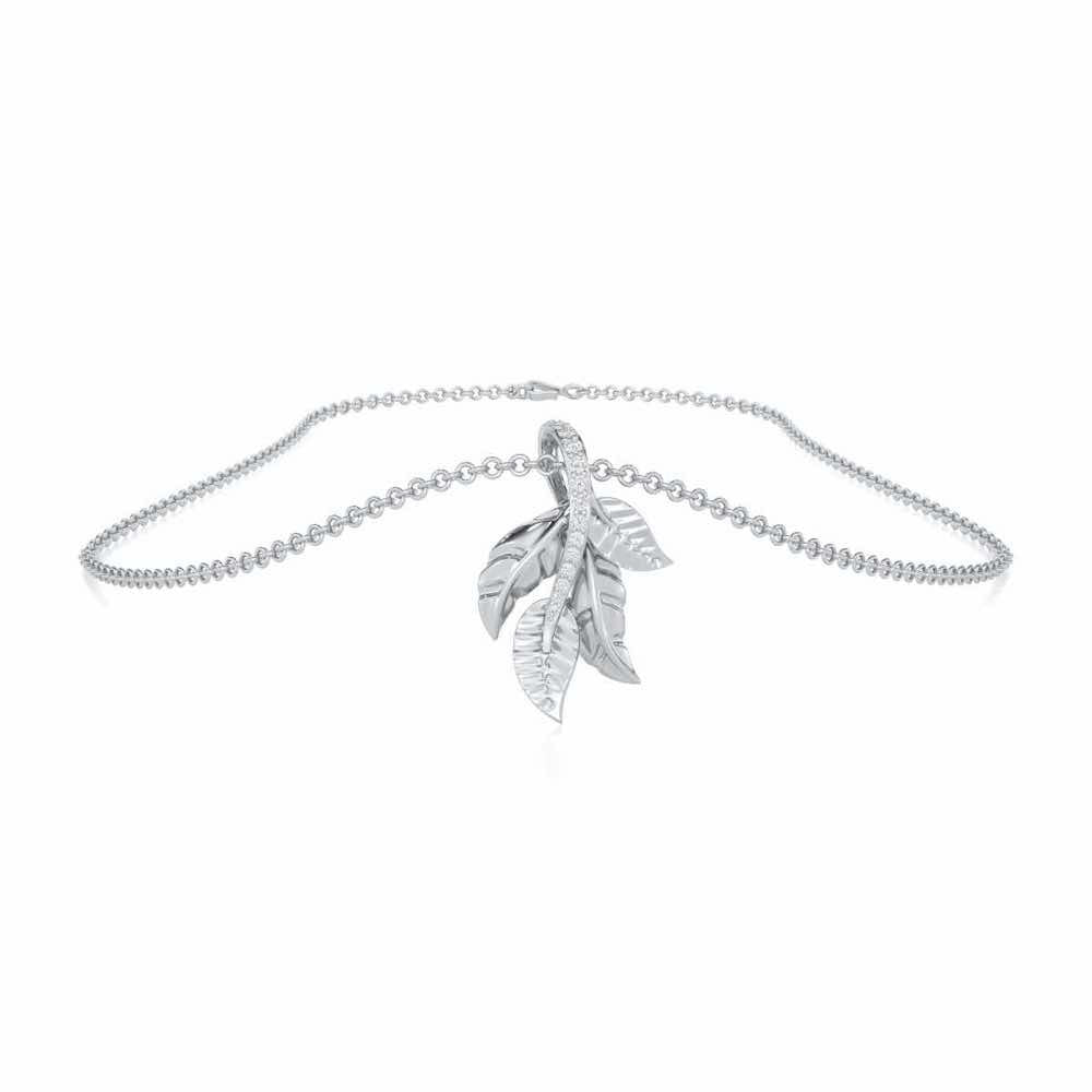 Apex Autumn Silver Pendant - White Gold - Image 3