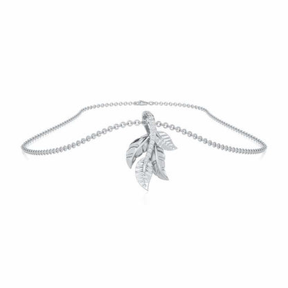 Apex Autumn Silver Pendant - White Gold - Image 3