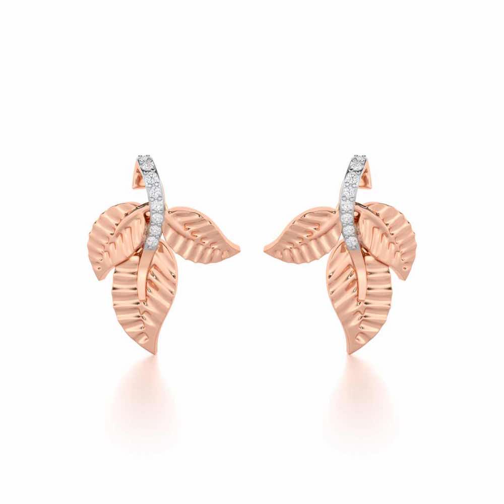Apex Autumn Silver Stud Earrings - Rose Gold - Image 1
