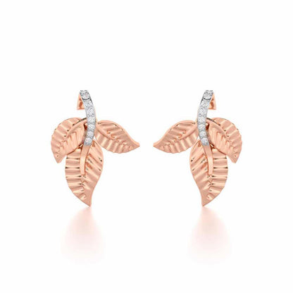 Apex Autumn Silver Stud Earrings - Rose Gold - Image 1