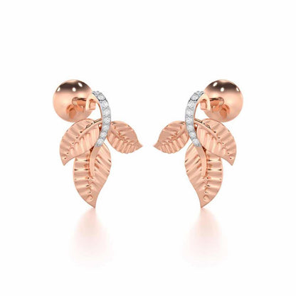 Apex Autumn Silver Stud Earrings - Rose Gold - Image 2