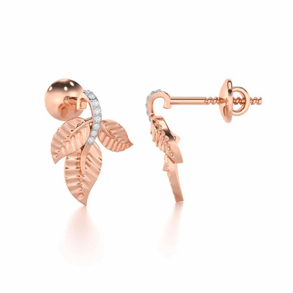 Apex Autumn Silver Stud Earrings - Rose Gold - Image 4