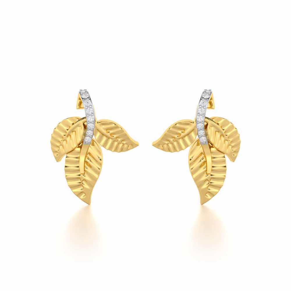 Apex Autumn Silver Stud Earrings - Yellow Gold - Image 1