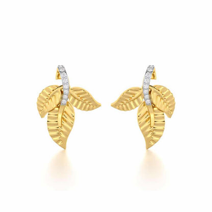 Apex Autumn Silver Stud Earrings - Yellow Gold - Image 1