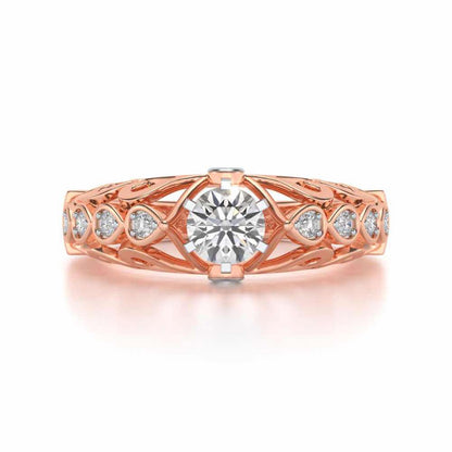 Apexed Glow Solitaire Silver Ring - Rose Gold - Image 4