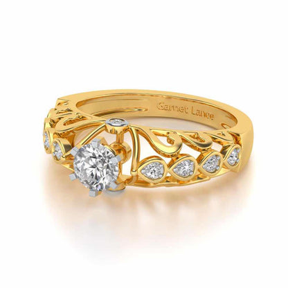 Apexed Glow Solitaire Silver Ring - Yellow Gold - Image 2