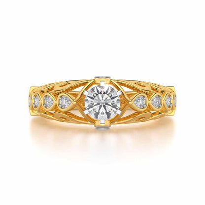 Apexed Glow Solitaire Silver Ring - Yellow Gold - Image 4