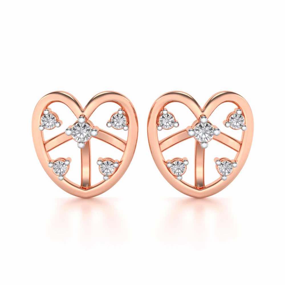 Apple Eye Silver Earrings - Rose Gold - Image 1