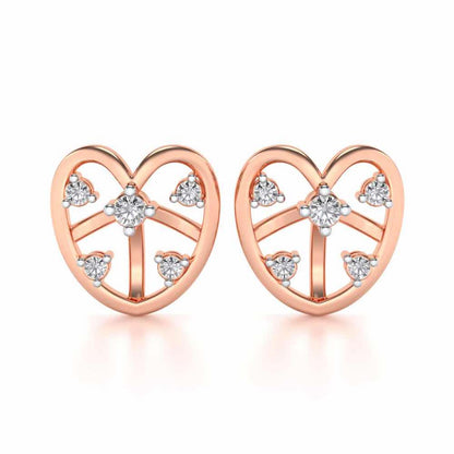 Apple Eye Silver Earrings - Rose Gold - Image 1