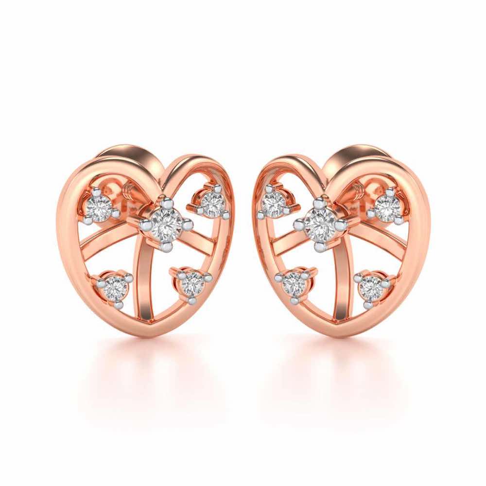 Apple Eye Silver Earrings - Rose Gold - Image 2