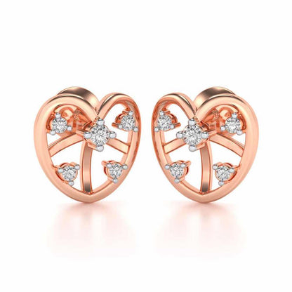 Apple Eye Silver Earrings - Rose Gold - Image 2