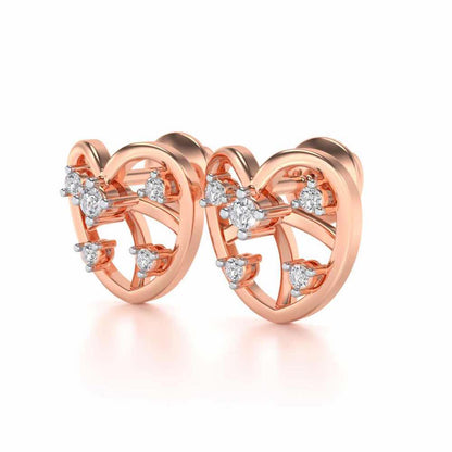 Apple Eye Silver Earrings - Rose Gold - Image 3