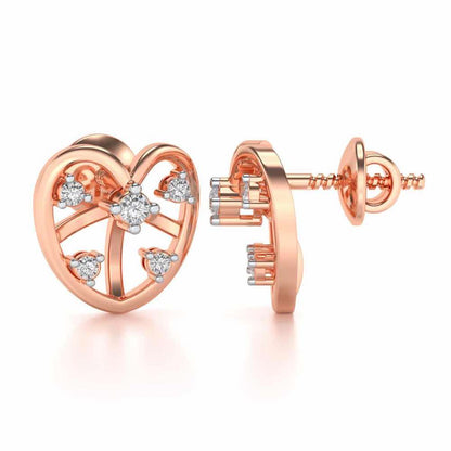Apple Eye Silver Earrings - Rose Gold - Image 4
