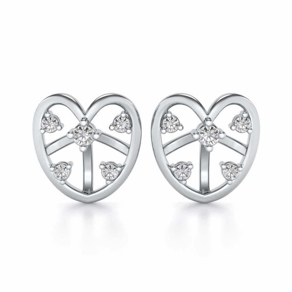 Apple Eye Silver Earrings - White Gold - Image 1