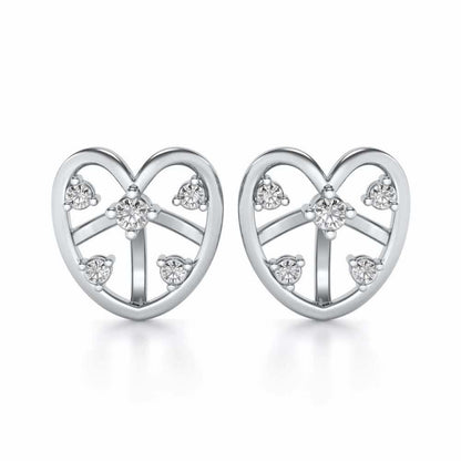 Apple Eye Silver Earrings - White Gold - Image 1