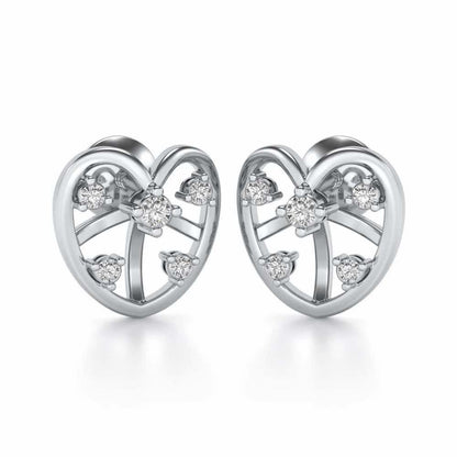Apple Eye Silver Earrings - White Gold - Image 2