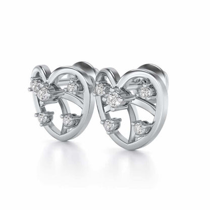 Apple Eye Silver Earrings - White Gold - Image 3