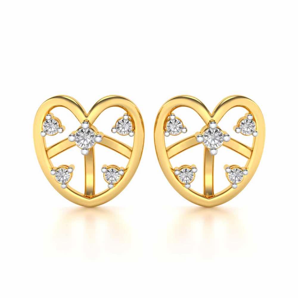 Apple Eye Silver Earrings - Yellow Gold - Image 1