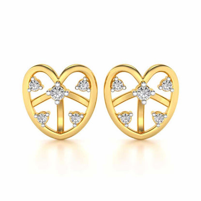 Apple Eye Silver Earrings - Yellow Gold - Image 1
