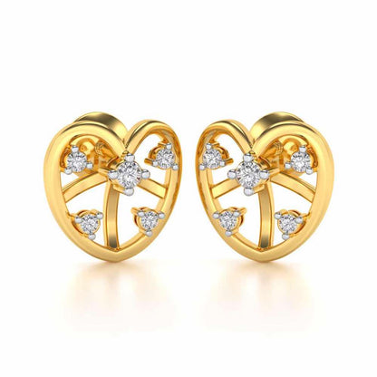 Apple Eye Silver Earrings - Yellow Gold - Image 2