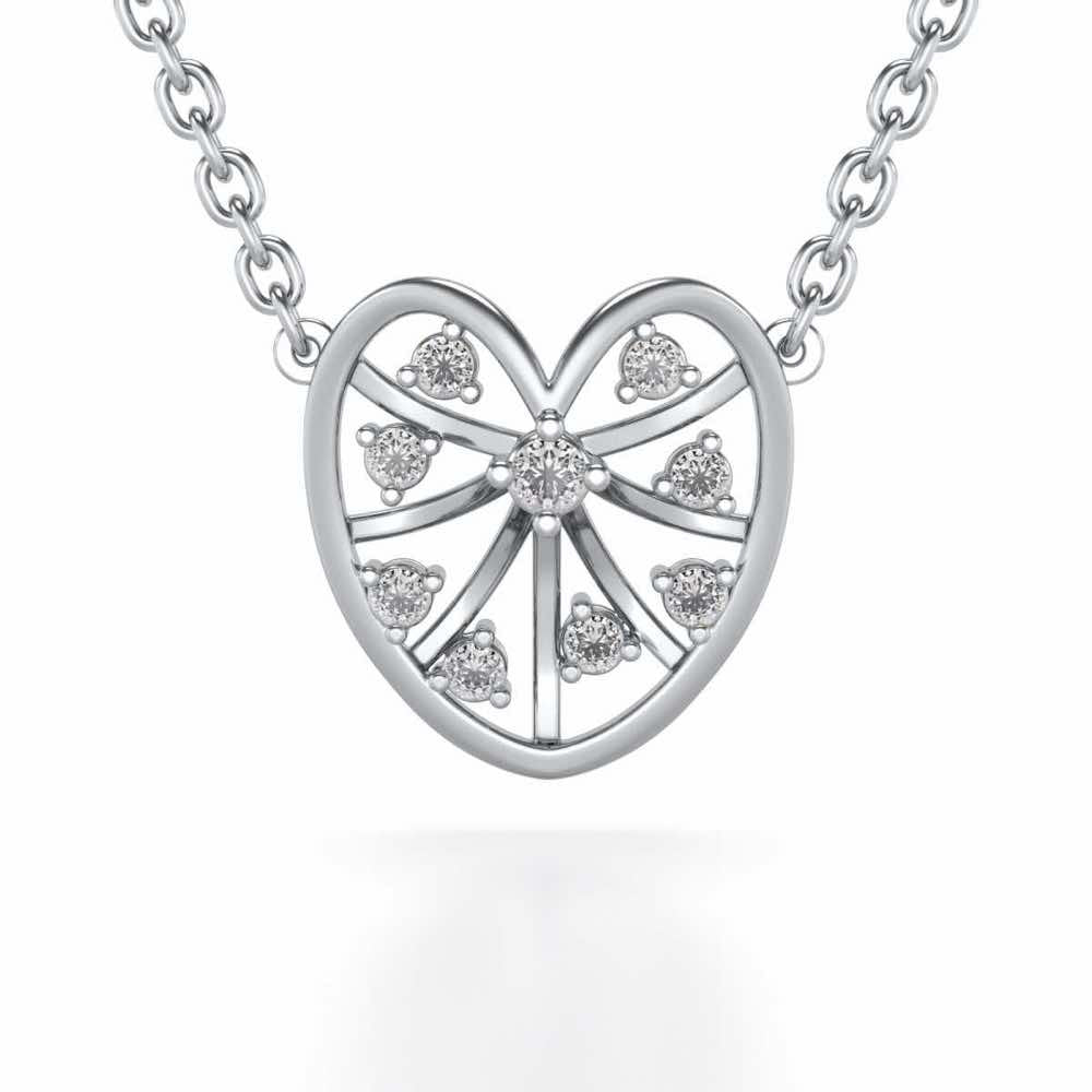 Apple Eye Silver Pendant - White Gold - Image 1