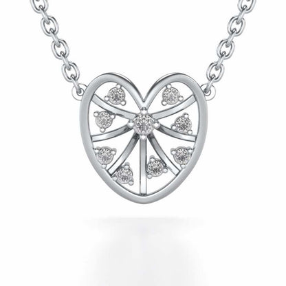Apple Eye Silver Pendant - White Gold - Image 1