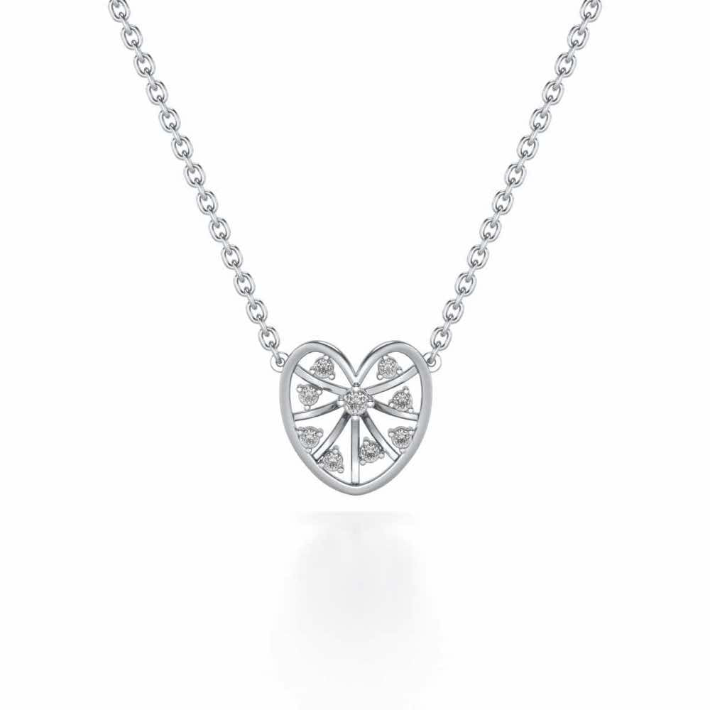 Apple Eye Silver Pendant - White Gold - Image 2