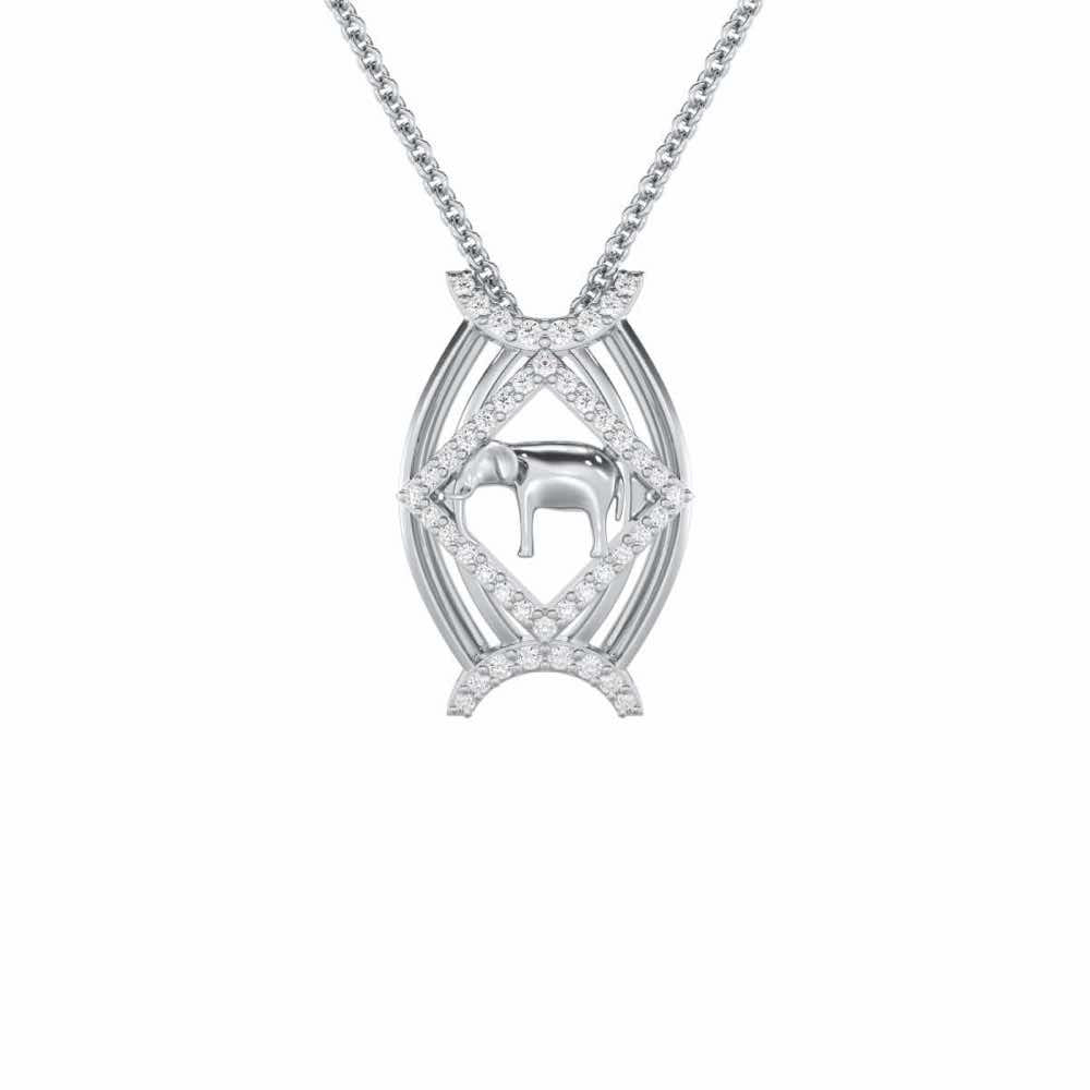 Appu Silver Pendant - White Gold - Image 1
