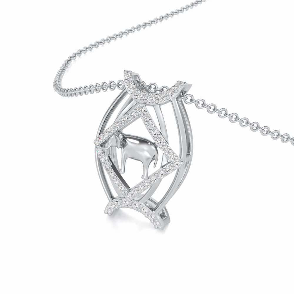 Appu Silver Pendant - White Gold - Image 2