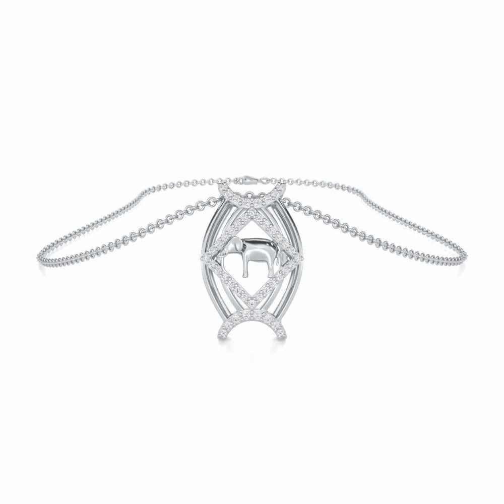 Appu Silver Pendant - White Gold - Image 3