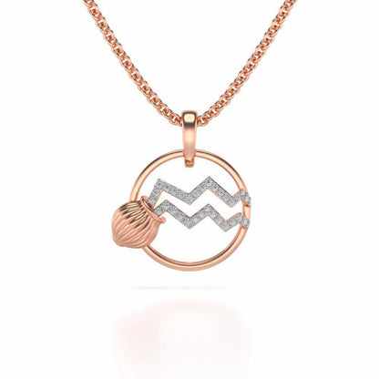 Aquarius Silver Pendant - Rose Gold - Image 2