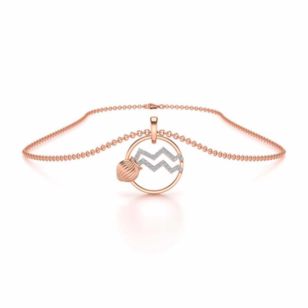 Aquarius Silver Pendant - Rose Gold - Image 3