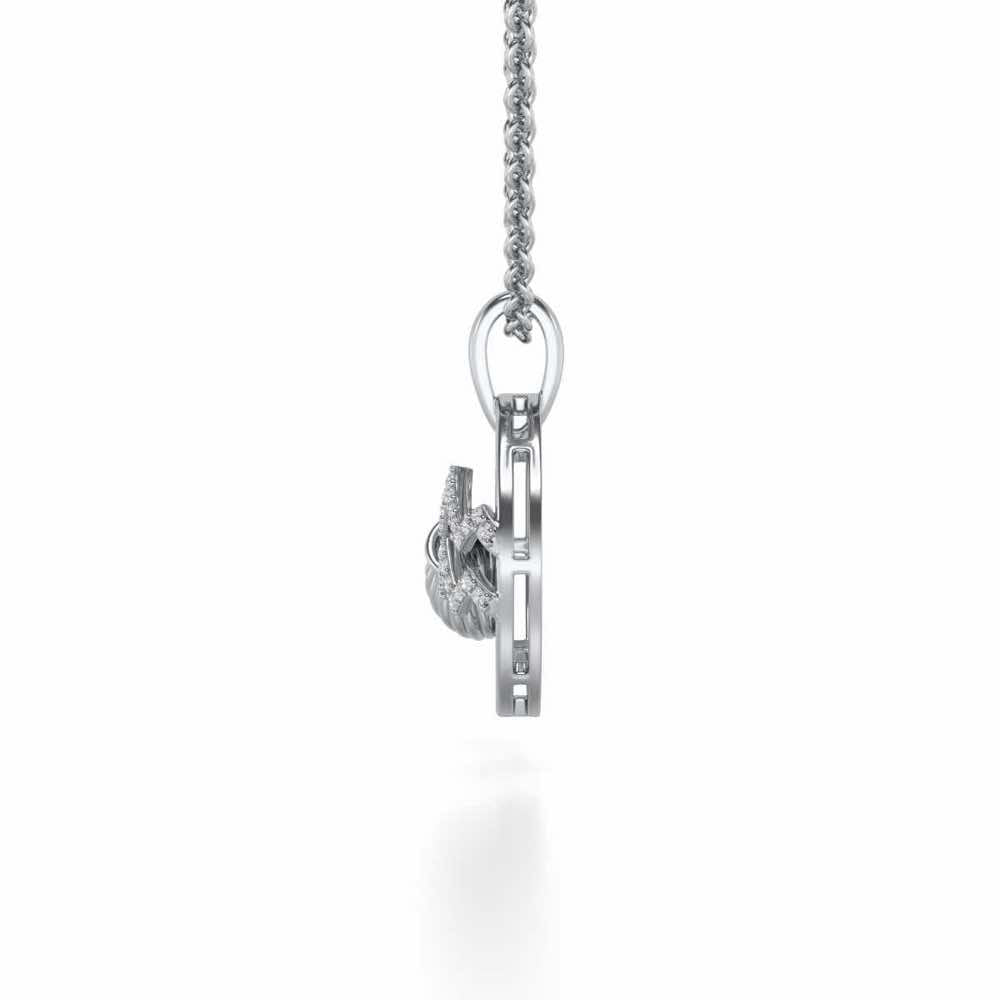 Aquarius Silver Pendant - White Gold - Image 4
