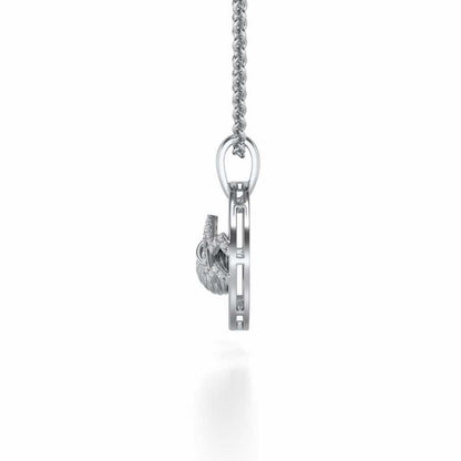 Aquarius Silver Pendant - White Gold - Image 4
