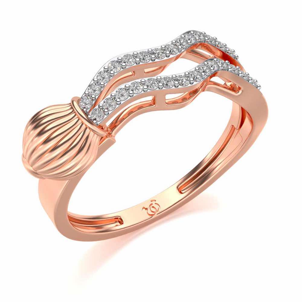 Aquarius Silver Ring - Rose Gold - Image 1