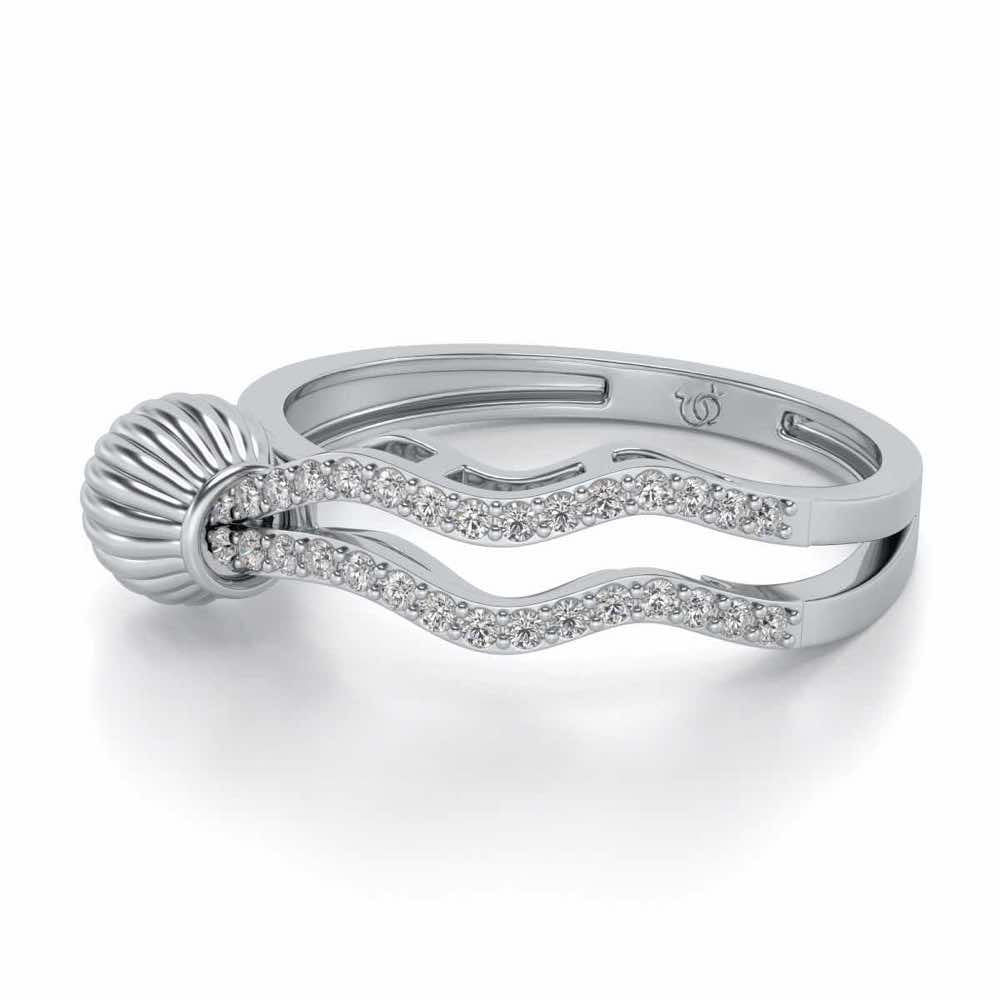 Aquarius Silver Ring - White Gold - Image 3