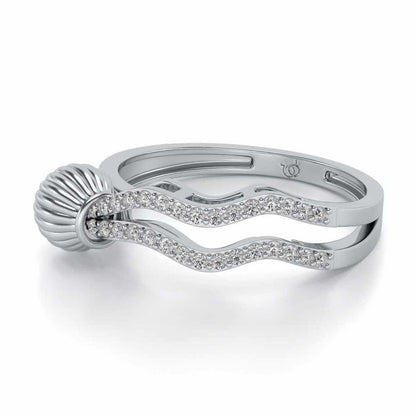 Aquarius Silver Ring - White Gold - Image 3