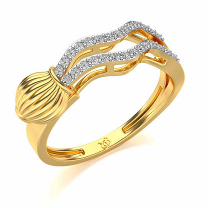 Aquarius Silver Ring - Yellow Gold - Image 1