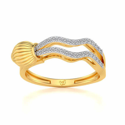 Aquarius Silver Ring - Yellow Gold - Image 2