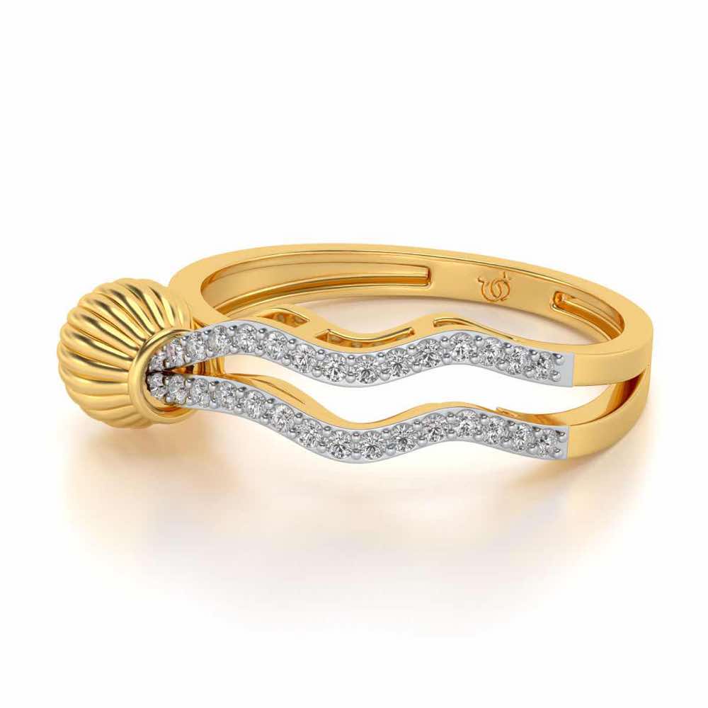 Aquarius Silver Ring - Yellow Gold - Image 3