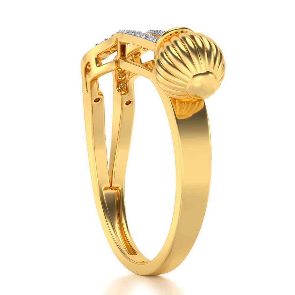 Aquarius Silver Ring - Yellow Gold - Image 4