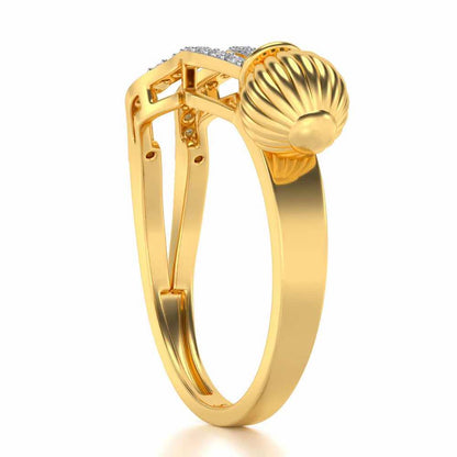 Aquarius Silver Ring - Yellow Gold - Image 4
