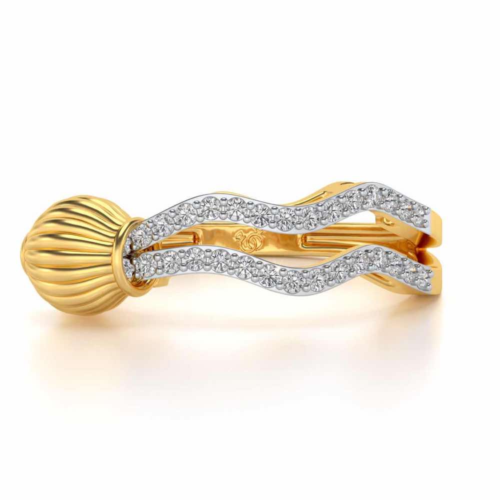 Aquarius Silver Ring - Yellow Gold - Image 5