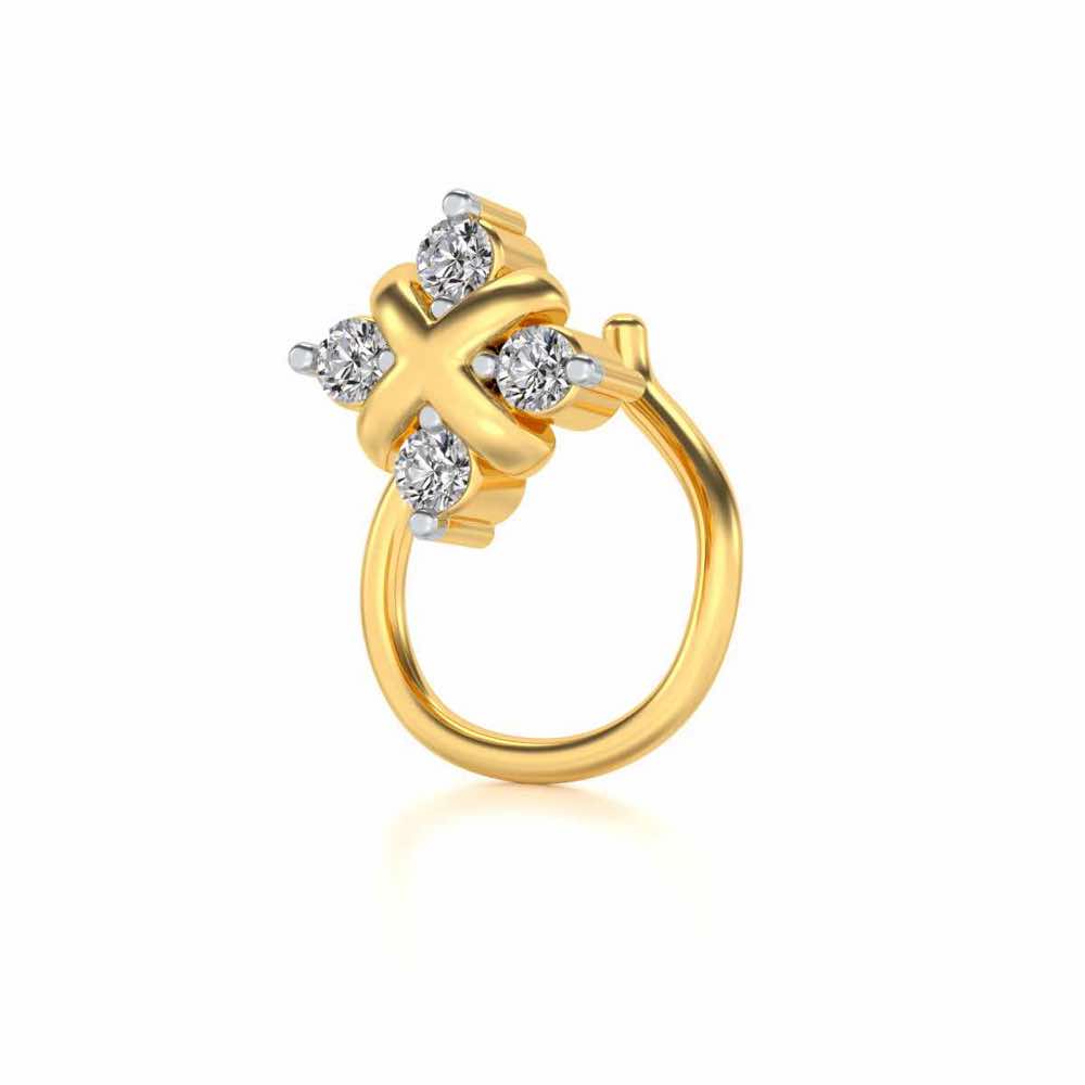 Areses Silver Nosepin - Yellow Gold - Image 1
