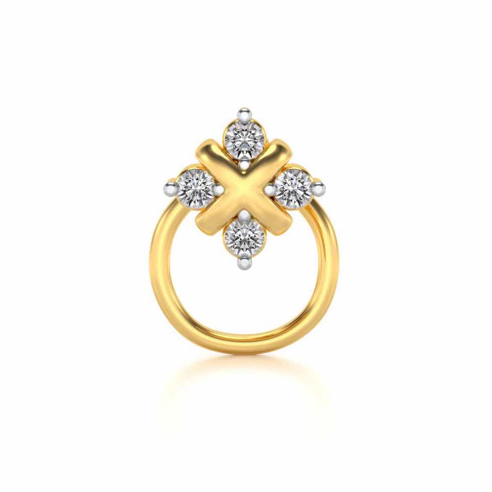 Areses Silver Nosepin - Yellow Gold - Image 2